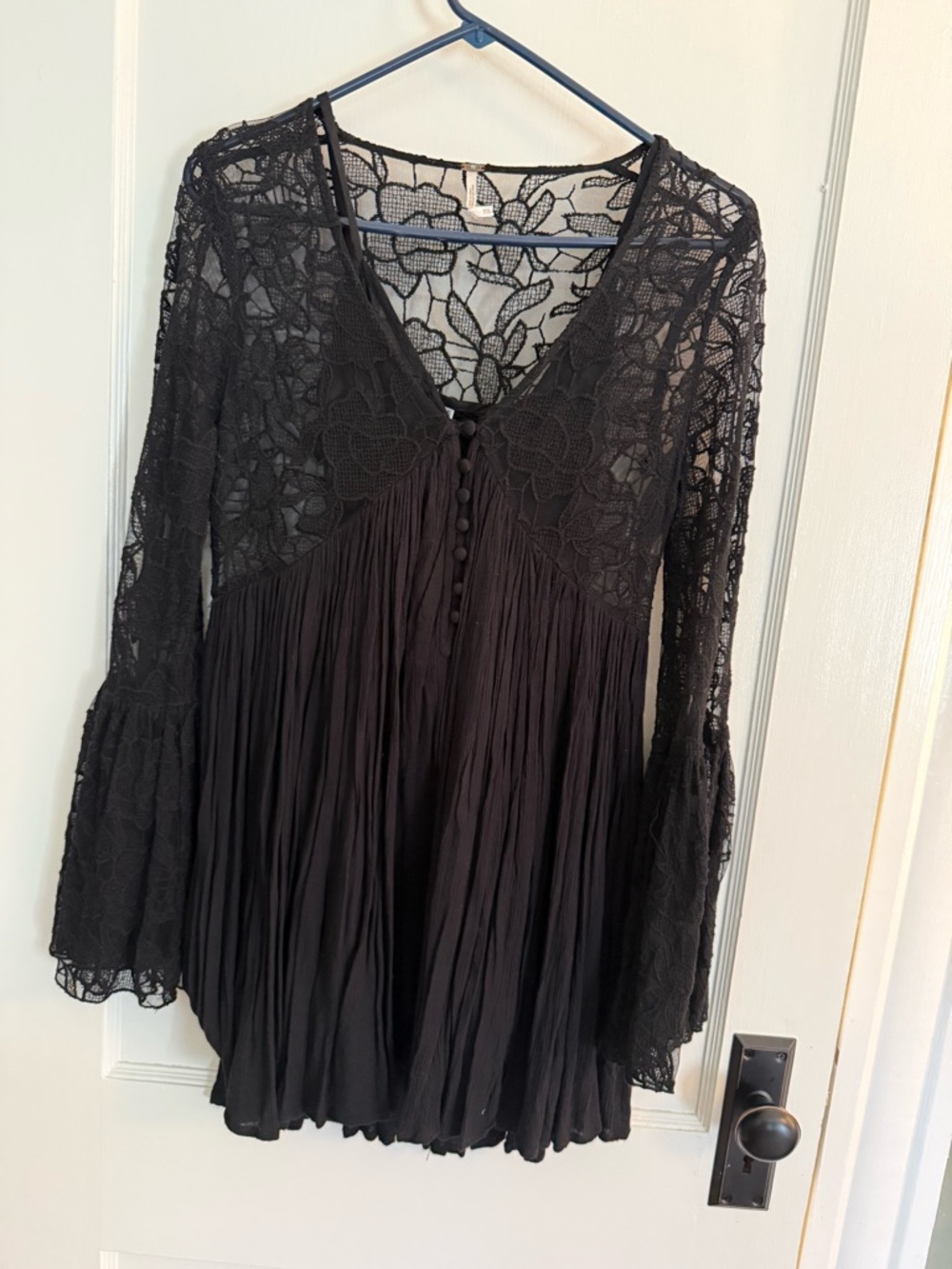Free People Black Lace Mini Dress